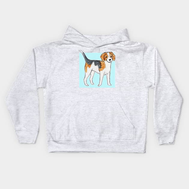 Beagle dog Kids Hoodie by bitingnclawing